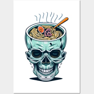 Skull Ramen Noodle Posters and Art